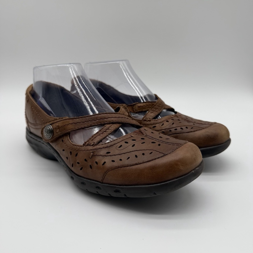 Cobb Hill Women's Petra Mary Jane Walking Tan Leather Perforated Shoes 7.5W